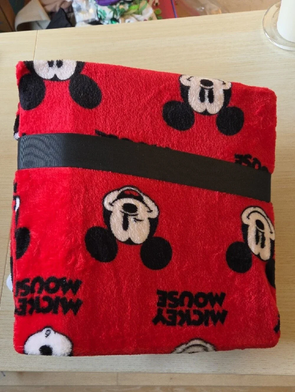 Disney Mickey Mouse Plush Toy & Red Mickey Blanket Set